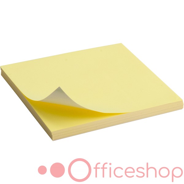 Hârtie pentru notițe Axent, 100 file, 75x75mm, pastel galbenă, 2448-01 (12)